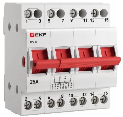 

Переключатель трехпозиционный EKF TPS425 4P 25А PROXIMA, TPS425
