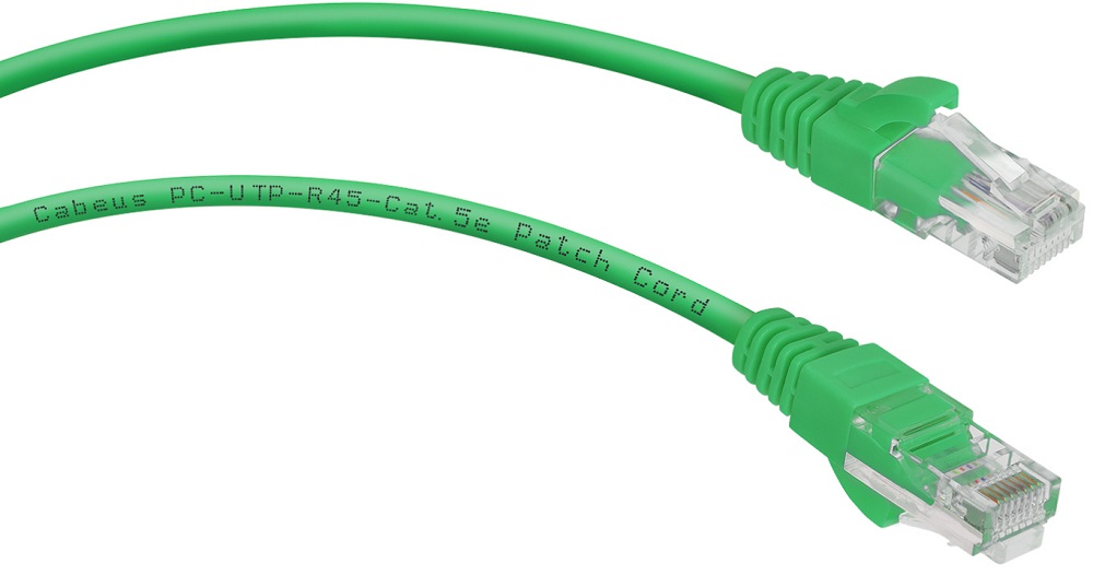 фото Кабель патч-корд U/UTP 5e кат. 1,5м.  Cabeus PC-UTP-RJ45-Cat.5e-1.5m-GN