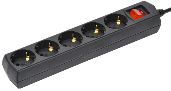 Изображение товара Удлинитель GENERICA WYP10-10-05-05-ZK-K02-G с 5 розетками и кабелем 5 м