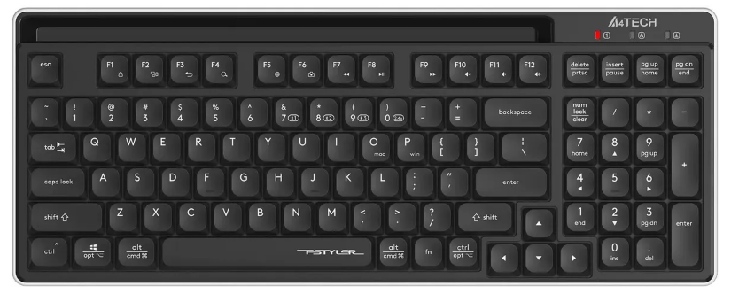 

Клавиатура Wireless A4Tech Fstyler FBX70C черный USB BT/Radio slim Multimedia, Fstyler FBX70C