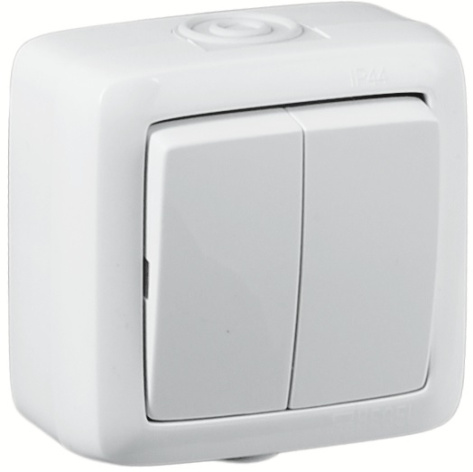 Изображение товара Выключатель двухклавишный HEGEL ВА16-251 для жилых и офисных помещений