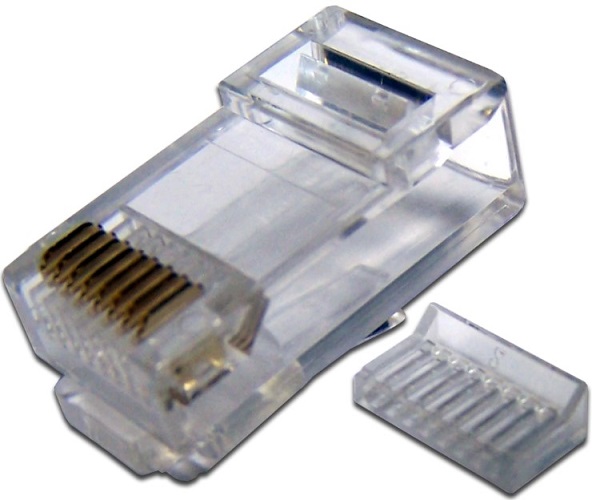 

Коннектор TWT TWT-PL45-8P8C-V RJ45 UTP 8P8C, универсальный, со вставкой, cat.5e, 100 шт., TWT-PL45-8P8C-V