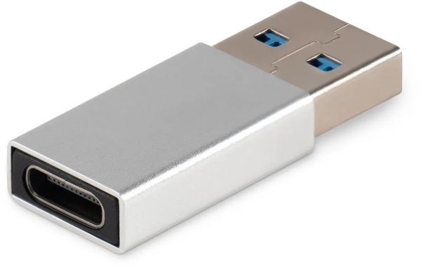 Изображение товара Адаптер Buro BU-USB2-AM-CF вер2.0 USB A в USB Type-C серебристый