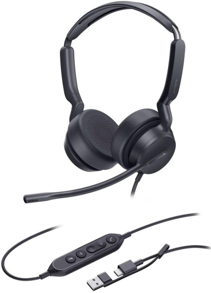 Изображение товара Проводная гарнитура Yealink UH42 SE Dual UC USB-C/A с микрофоном для офиса и удаленной работы