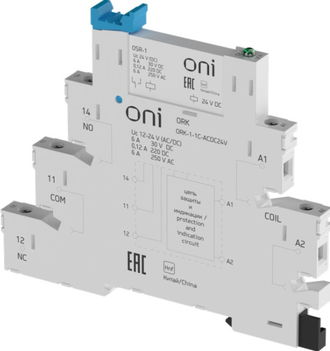 Изображение товара Реле интерфейсное ONI ORK-1-1C-ACDC24V