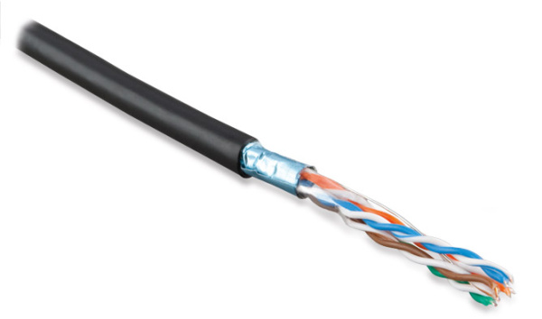 фото Кабель витая пара F/UTP 5e кат. 4 пары Hyperline FUTP4-C5E-S22-OUT-PE-BK в Екатеринбурге