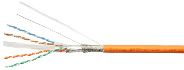 фото Кабель витая пара S/FTP 6 кат. 4 пары Cabeus SFTP-4P-Cat.6-SOLID-LSZH в Екатеринбурге