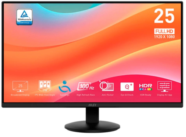 Изображение товара Монитор MSI PRO MP252L 24,5 IPS Full HD матовая защита зрения