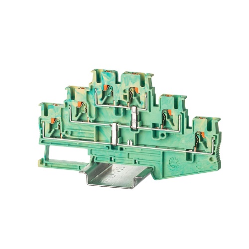 

Клемма заземления DKC VPR-2.5-3L-PE-YG трехуровневая, зажим push-in, 6 точек подключения, 2.5 кв.мм, "Nuputuk", VPR-2.5-3L-PE-YG