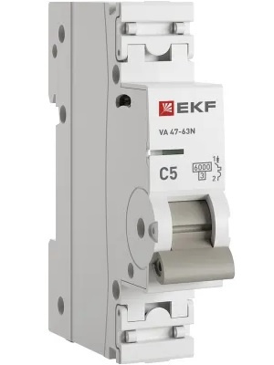 Изображение товара Автоматический выключатель EKF M636105C серия PROxima 1 полюс 5 А IP20