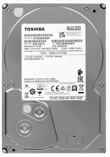 Жесткий диск 4TB SATA 6Gb/s Toshiba DT02ABA400V 5400rpm