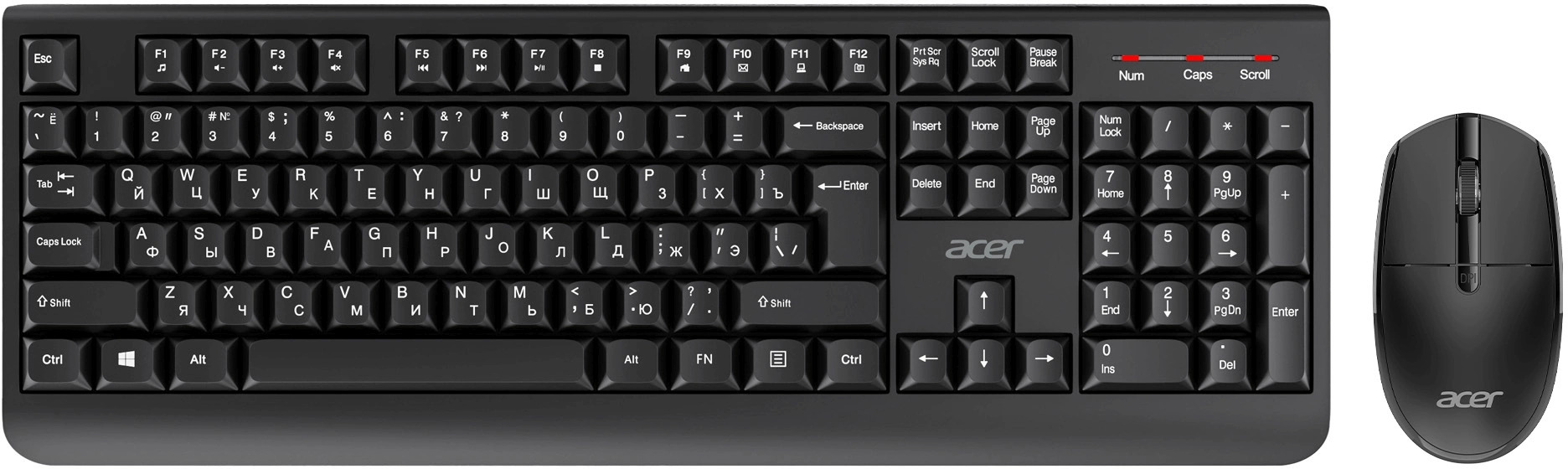 

Клавиатура и мышь Wireless Acer OCC401 ZL.ACCCC.016 черные USB Multimedia (2076745), OCC401