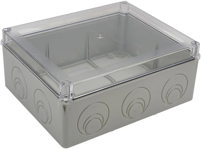 

Коробка распределительная IEK UKO10-240-195-090-K51-55 КМ41276 о/п 240х195х90мм прозр. кр. IP55, UKO10-240-195-090-K51-55