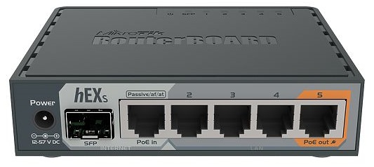 

Роутер Mikrotik RB760iGS hEX S,Level 4, MT7621A 2 ядра, 5х1 Гбит/с LAN,1хSFP, 880Мгц,ОЗУ 256,ПЗУ 16 FLASH, 1хUSB, RB760iGS