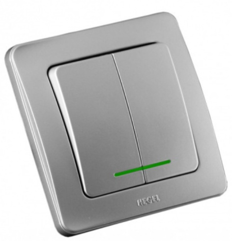 Изображение товара Выключатель двухклавишный HEGEL ВС10-352-06