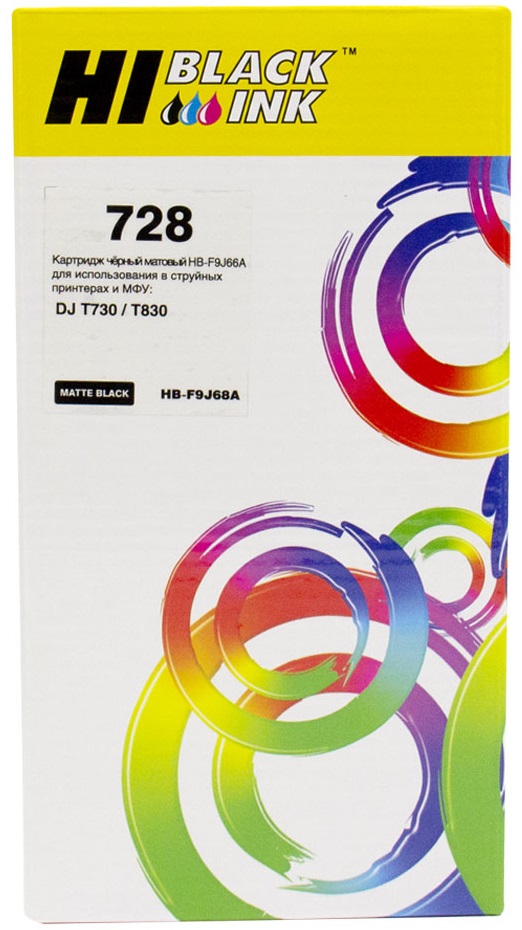Картридж Hi-Black 150215721001 (HB-F9J68A) для HP DJ T730/T830, 300ml, №728XXL, matteblack