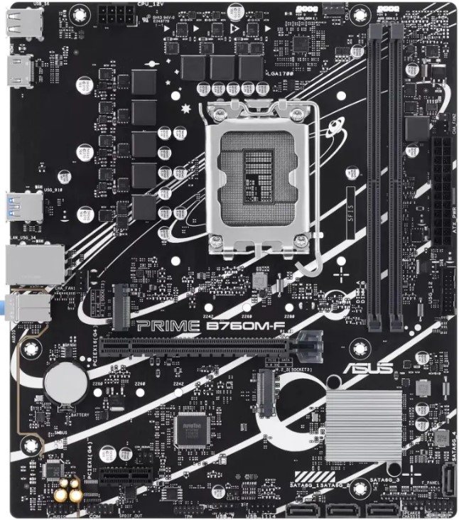 

Материнская плата mATX ASUS PRIME B760M-F (LGA1700, B760, 2*DDR5, PCIe, 4*SATA, 2*M.2, 2*USB 2.0, 4*USB 3.2, HDMI), PRIME B760M-F