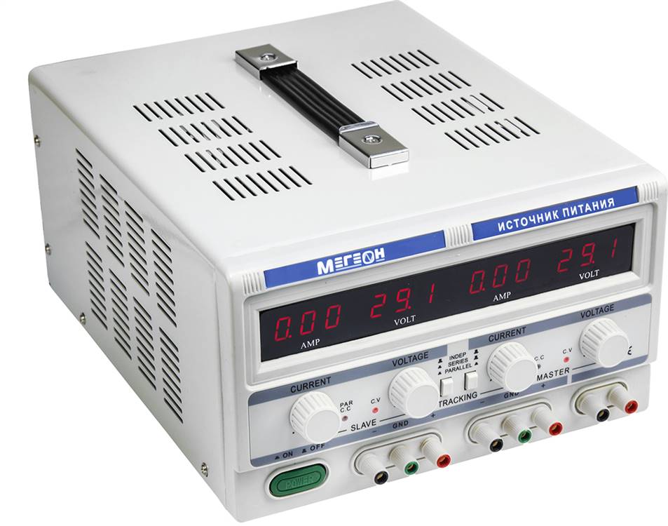 

Источник питания линейный МЕГЕОН 323051 трёхканальный, 323051