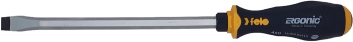 

Отвертка Felo 45012040 плоская шлицевая ударная Ergonic 12,0X2,0X210, 45012040