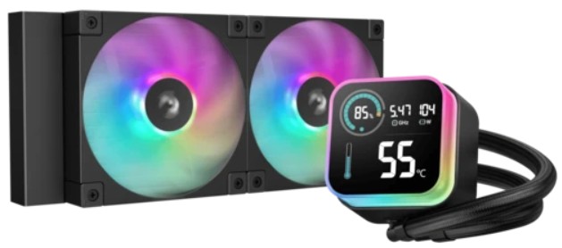 

Система охлаждения жидкостная Deepcool LQ240 LGA115x/1200/1700/AM4/AM5 (TDP 280W, 2*120mm, 600-2400rpm, 72.04CFM, 38.71dBa, 4-pin), LQ240