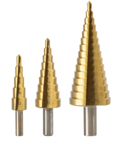 Изображение товара Набор сверл Deli DH-JTZ0003-ED1 для металлов ступенчатый цилиндрический хвостовик