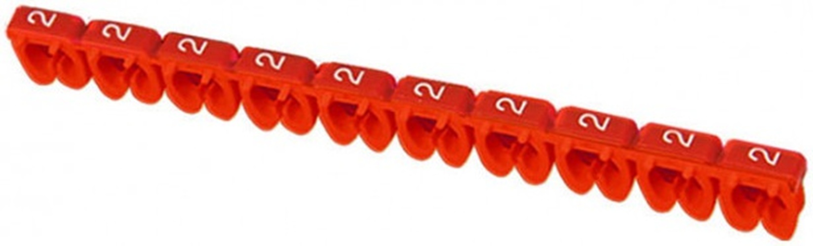 

Маркер на кабель IEK UMK02-02-2 МКН-"2" красный 2,5мм2 (1000шт/упак), UMK02-02-2