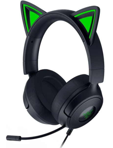 Изображение товара Игровая гарнитура Razer Kraken Kitty V3 X с кошачьими ушками, проводная, розовая
