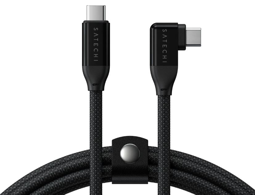 

Кабель интерфейсный Satechi AP-YCR100K угловой (вправо) 240W PD USB-C to USB-C, 1м, черный, AP-YCR100K