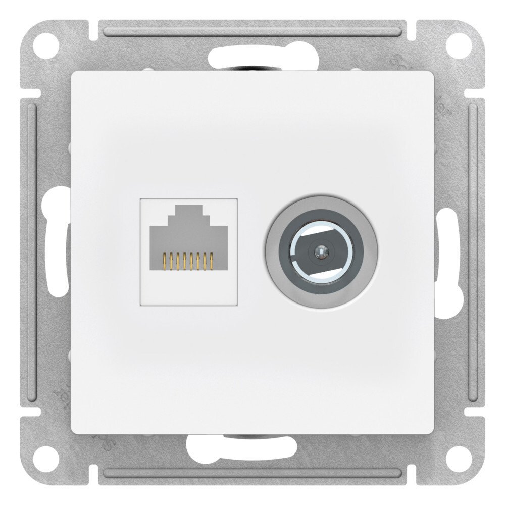 

Розетка Systeme Electric ATN001389 AtlasDesign двойная ТВ + компьютерная RJ45, кат. 5Е, лотос, ATN001389