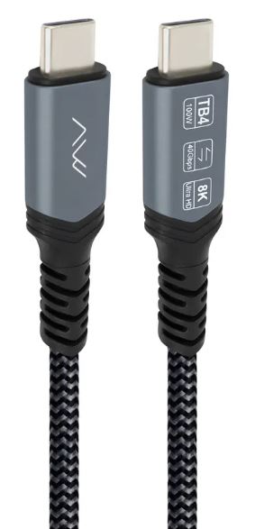

Кабель интерфейсный Caweon AAJB-1M USB4 Type-C, 40 Гбит/с, 240 Вт, VISARIO, 1м, серый, AAJB-1M
