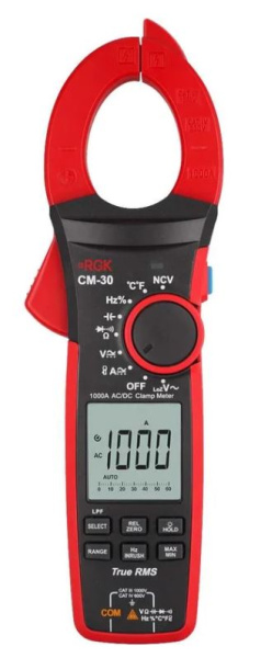 Изображение товара Клещи RGK CM-30 измерительные, True RMS, 60-1000 А, AC/DC