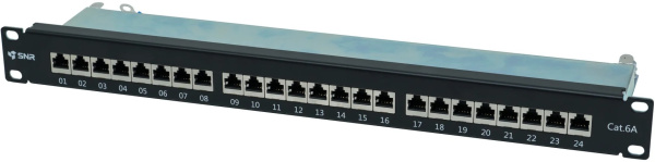 Изображение товара Патч-панель Ethernet 24 порта 6A 1U черная SNR SNR-SD-1U24-6A-H