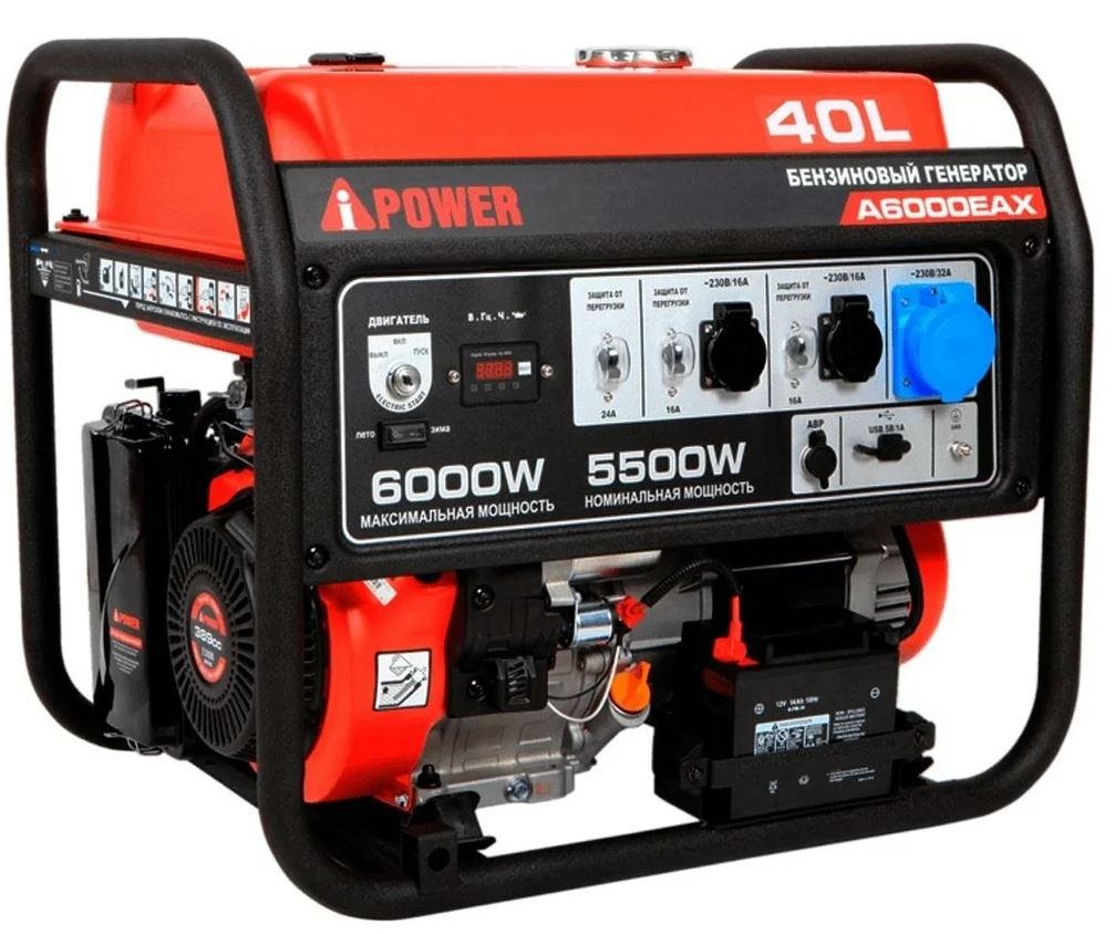 

Генератор бензиновый A-iPower A6000EAX 20118 A-iPower 5.5 квт, A6000EAX