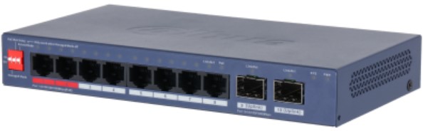 

Коммутатор управляемый Dahua DH-CS4210-8GT-110 8x100Мбит/с 2xКомбо(1000BASE-T/SFP), DH-CS4210-8GT-110