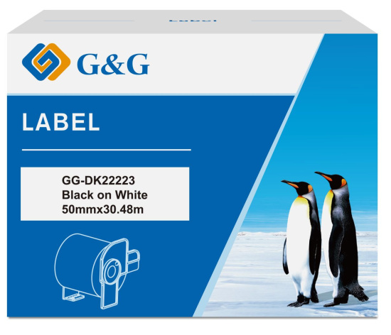 Изображение товара Картридж ленточный G&G GG-DK22223 черный на белом 50 мм 30.48 м