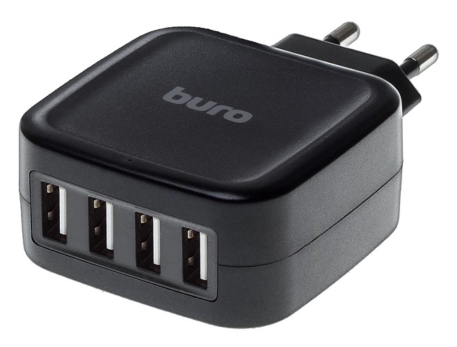 

Зарядное устройство Buro TJ-286B 4xUSB, 5А 5V, black, TJ-286B