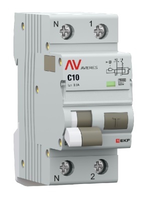 

Автомат дифференциальный EKF rcbo10-1pn-10C-300-a-av DVA-10 1P+N 10А (C) 300мА (A) 10кА AVERES, rcbo10-1pn-10C-300-a-av