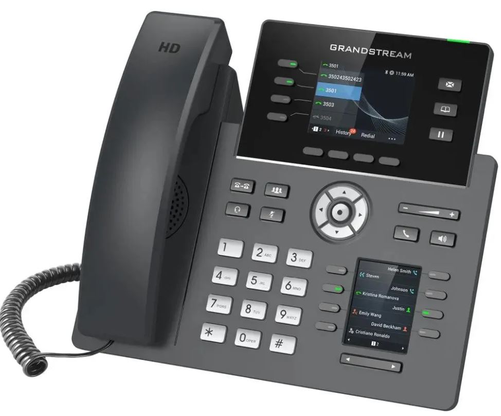 

Телефон VoiceIP Grandstream GRP-2614 4 SIP аккаунта, 2хEthernet 10/100, основной дисплей цветно 2,8", второй дисплей 2,4", книга на 2000 контактов,POE, GRP-2614