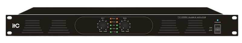 

Усилитель ITC T-2120DSA двухканальный Class-D, 2х120W, 100V/4Ohm, 1U высота, управление громкостью на передней панели., T-2120DSA