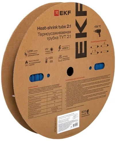 

Термоусаживаемая трубка EKF tut-30-g ТУТ нг 30/15 синяя рулон, tut-30-g