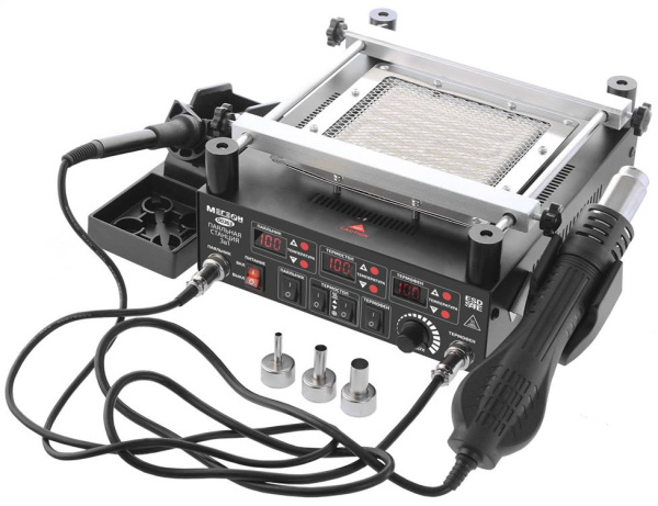 Изображение товара Многофункциональная паяльная станция МЕГЕОН 00363 с термофеном и цифровой индикацией
