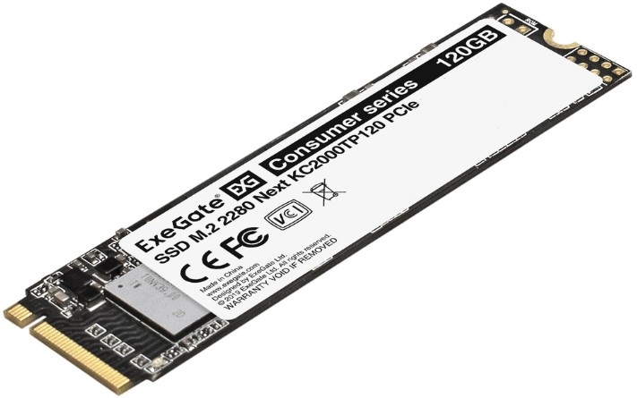 

Накопитель SSD M.2 2280 Exegate Next KC2000TP120 EX282314RUS 120GB 1100/550MB/s PCIe Gen3x4, NVMe, 3D TLC 40 TBW MTBF 2M, Next KC2000TP120