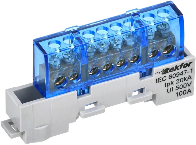 

Шина N "ноль" IEK TF-NN10-08-KL-K07 TEKFOR изолированная на универсальном держателе 6х9-8-С, TF-NN10-08-KL-K07