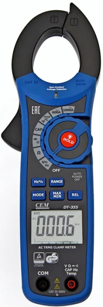 Изображение товара Токоизмерительные клещи CEM DT-355 для переменного и постоянного тока