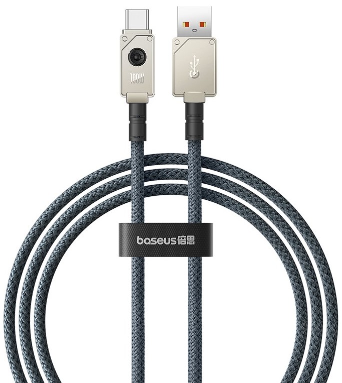 

Кабель интерфейсный Baseus P10355801221-00 Unbreakable Series Fast Charging Data USB to Type-C 100W 1m Stellar White (быстрая зарядка, передача данных, P10355801221-00