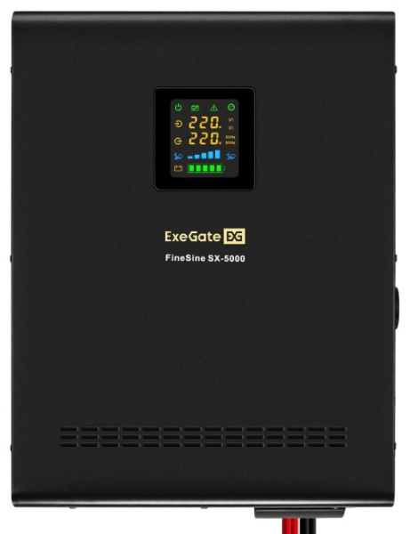 Изображение товара ИБП Exegate FineSine SX-5000.LCD.AVR.2SH.T с синусоидальной формой и дисплеем, 5000ВА