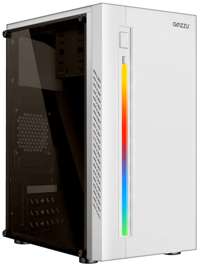 

Корпус mATX Ginzzu D390 без БП, боковая панель из закалённого стекла, 2*USB 2.0, D390