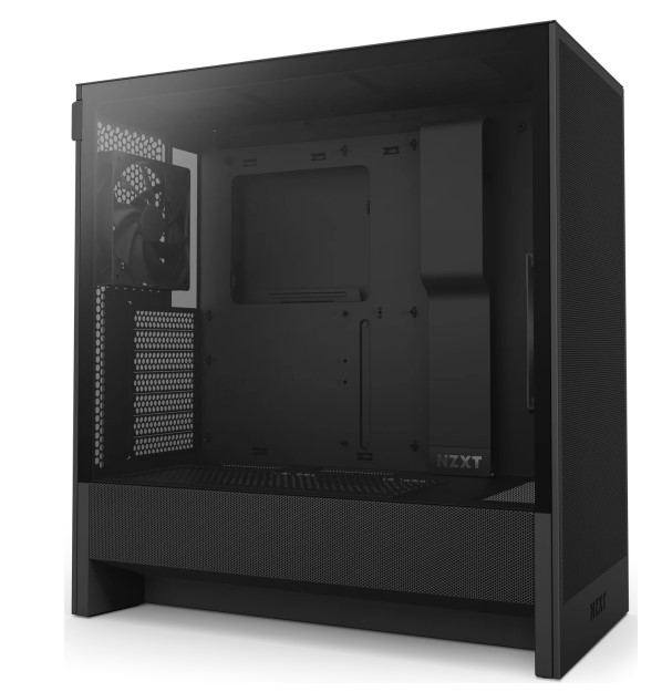 Корпус eATX NZXT H5 Flow CC-H52FB-01 без БП, боковая панель из закалённого стекла, USB 3.2, USB Type-C 3.2, черный