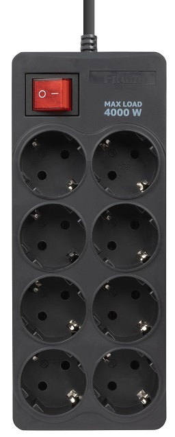 

Сетевой фильтр Filum FL-SP8-5.0M-16, 4000 Вт., 8 розеток, шнур 5.0 м., черный, FL-SP8-5.0M-16