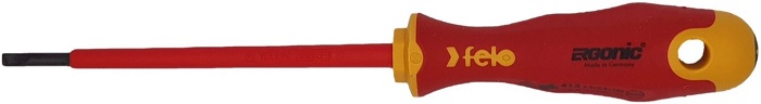 

Отвертка диэлектрическая Felo 41303890 Ergonic плоская шлицевая 3,5X0,8X100, 41303890